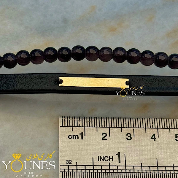 دستبند طلا چرم مردانه L101